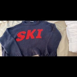 Ski wooden ship sweater